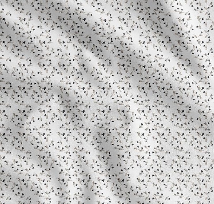 White Cotton Voile Leaves